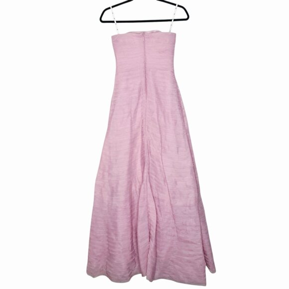 Aje Soundscape Maxi Dress Chalk Pink Strapless‎ Ruffle Tiered Size US 2 AU 6 - Picture 8 of 16
